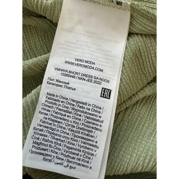 New VERO MODA NordstromVmhaya Short V-Neck Day Wrap Dress GREEN XS - Picture 5 of 8